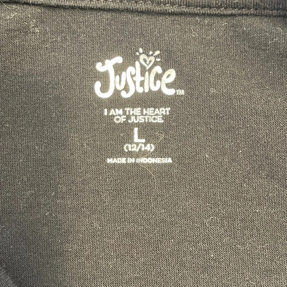 Justice Girls Soccer Long‎ Sleeve Shirt Black White Gold Sparkle Size L (12/14)